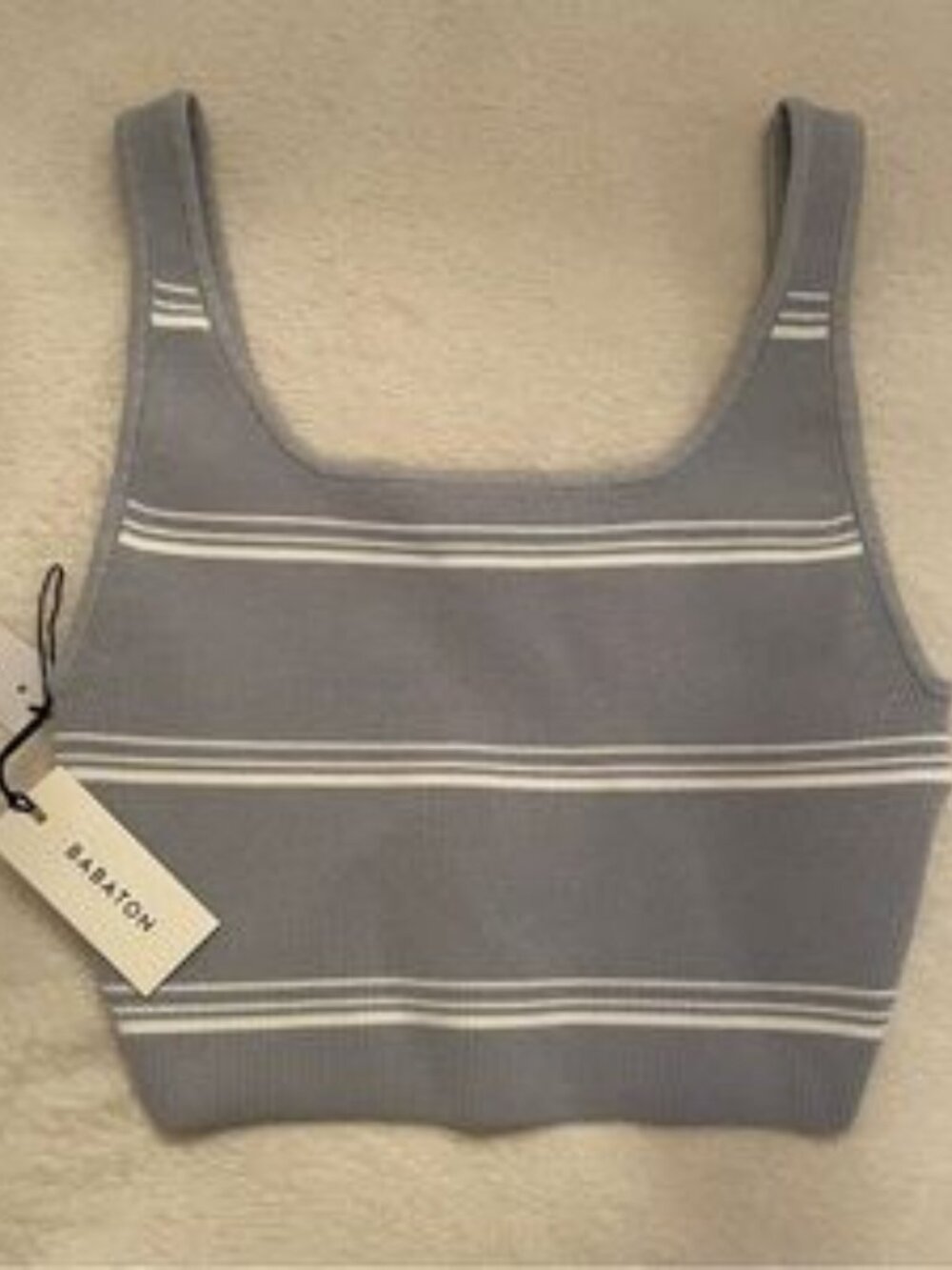SCULPT KNIT SQUARENECK Babaton NWT tank top blue